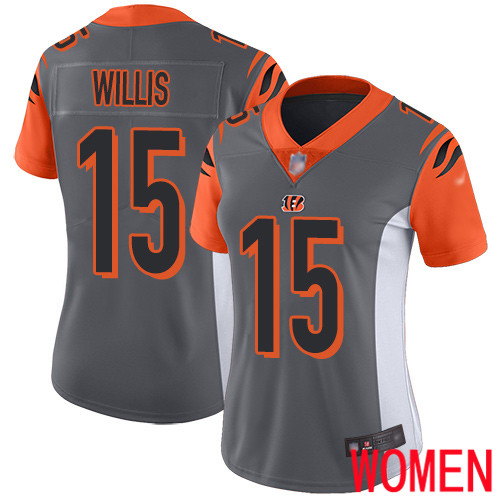 Cincinnati Bengals Limited Silver Women Damion Willis Jersey NFL Footballl #15 Inverted Legend